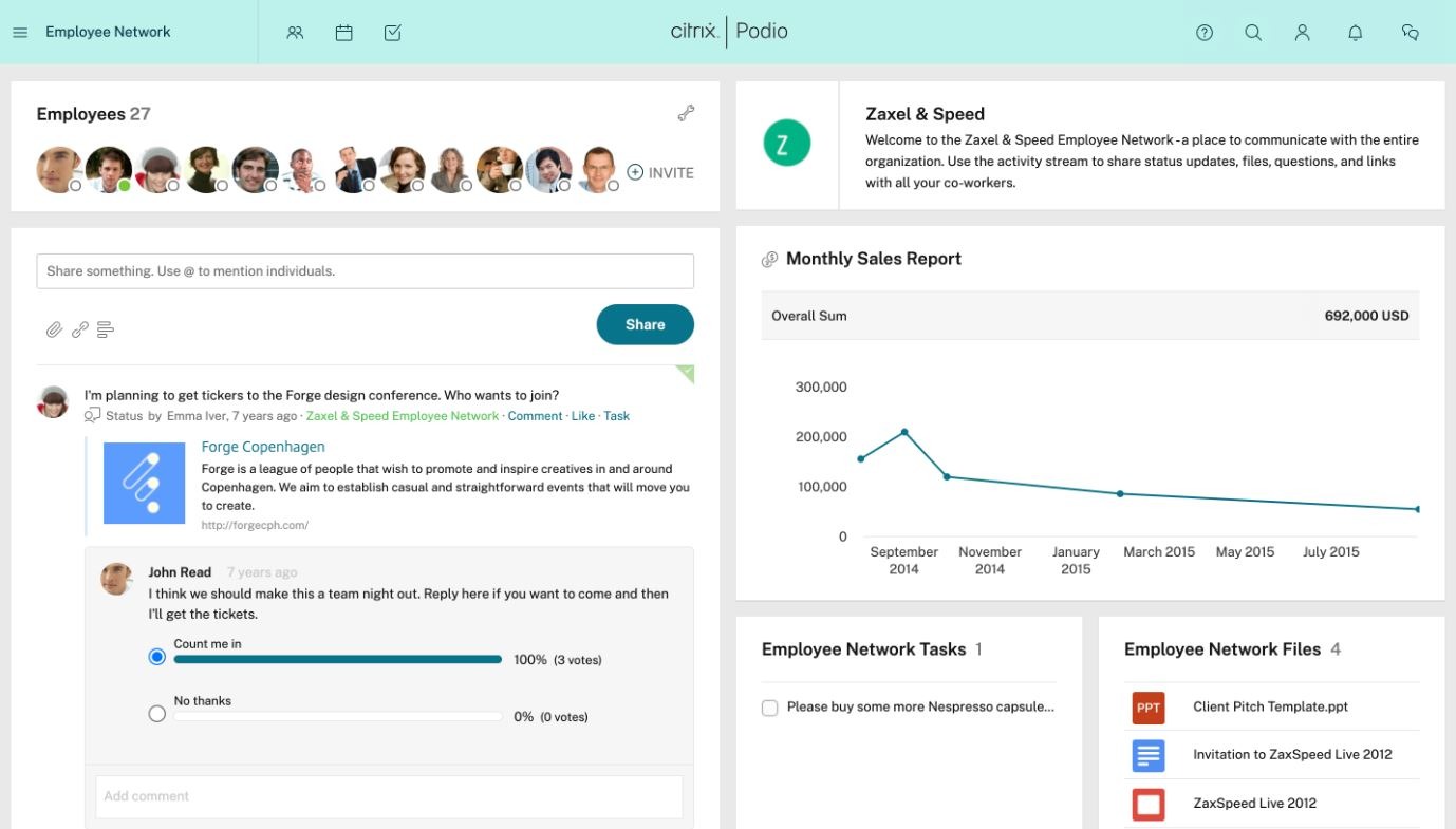 Podio là nền tảng low-code cho phép bạn tạo không gian làm việc kỹ thuật số hoặc công cụ quản lý dự án phù hợp với nhu cầu 