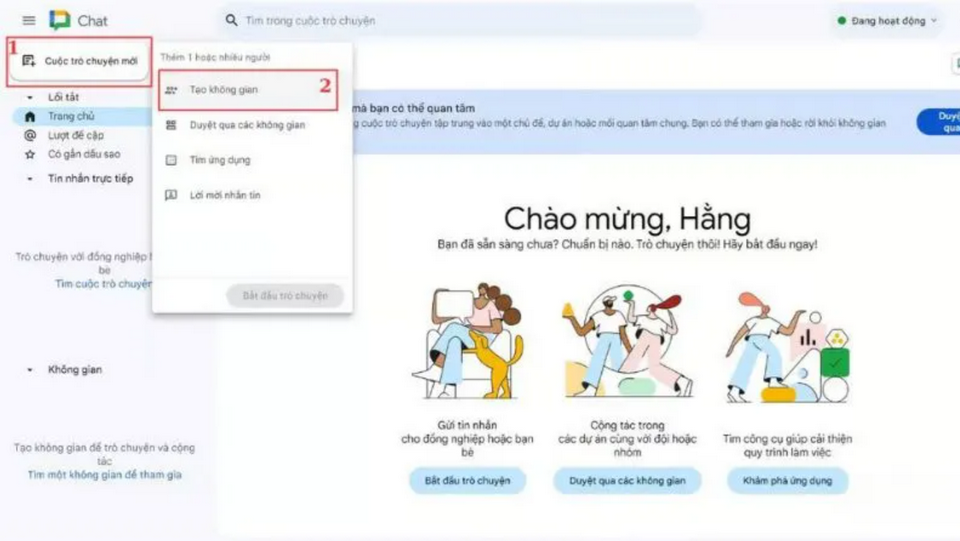  tạo không gian google chat