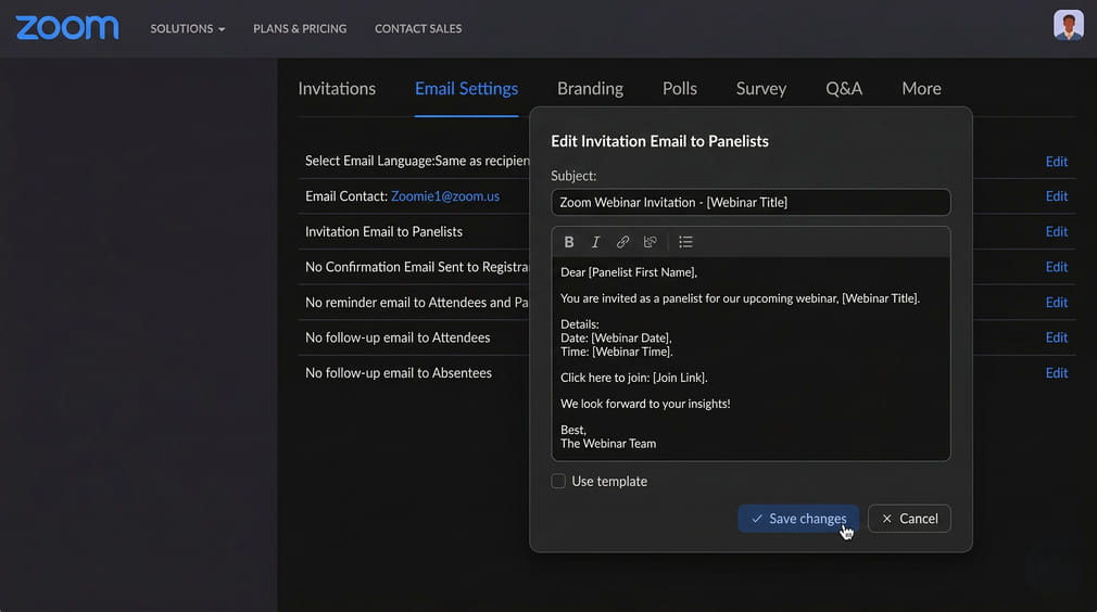 Quản lý email cho webinar trên Zoom hiệu quả
