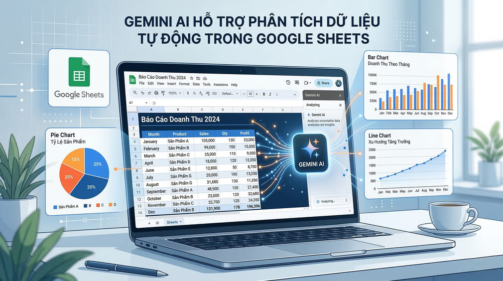 4 Bước sử dụng Gemini trong Google Sheets