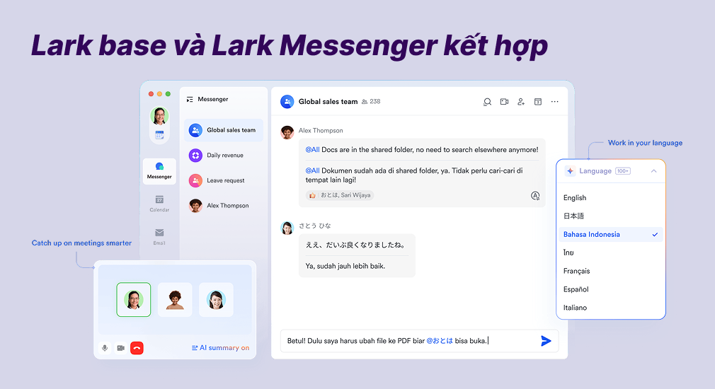 Biến hội thoại thành dữ liệu: Lark Messenger và Lark Base kết hợp