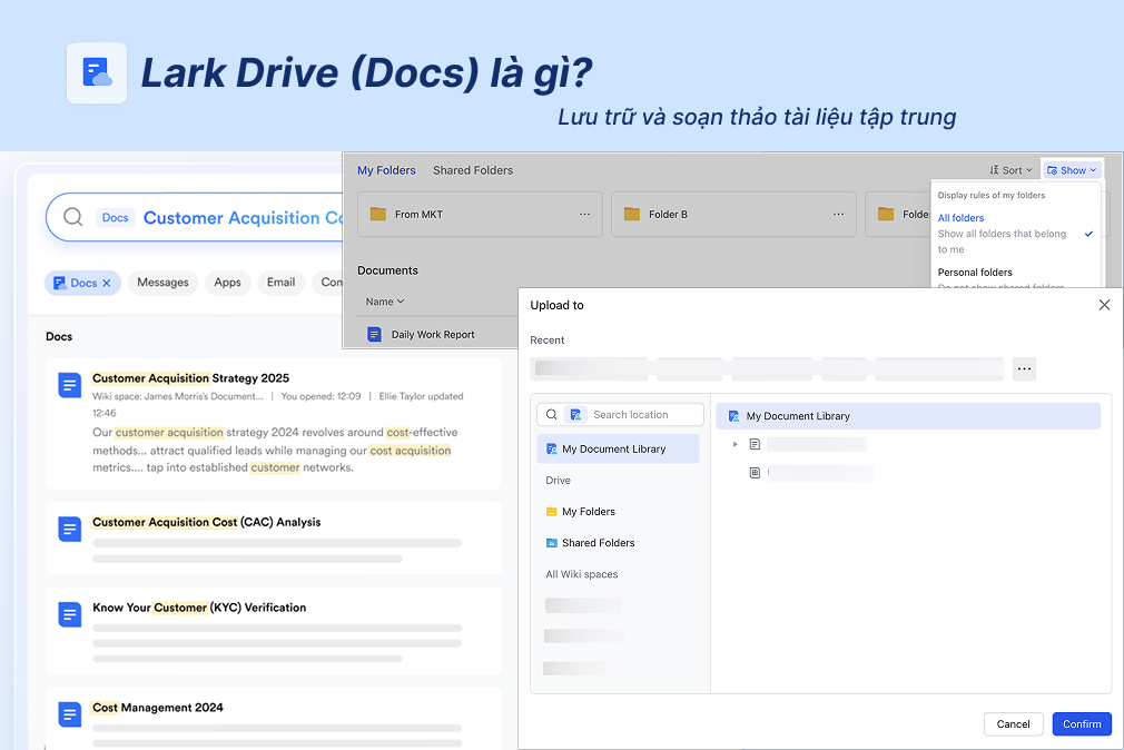 Lark Drive (Docs) là gì? Lưu trữ và soạn thảo tài liệu tập trung